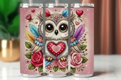 Valentine Tumbler Wrap 20 oz - floral owl Product Image 1