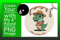 Lovely Round Design for Car Coasters , Cute Dino Product Image 1