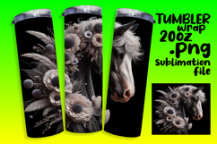 Eye-Catching 20oz Tumbler Wrap , Horse Product Image 1