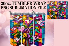 20oz Stained Glass Tree Wrap Colorful Tumbler Sublimation Product Image 1