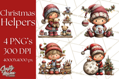 Christmas Elf Clipart Santa’s Workshop PNG Product Image 1