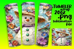 Holiday Snowman Sublimation Tumbler Wrap 20oz Summer Product Image 1
