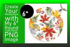 Harvest Fall Leaves Round Design Pattern Keychain Product Image 1