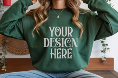 Christmas Gildan 18000 Forest Green Crewneck Sweatshirt Mock Product Image 1