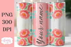 Customizable floral tumbler wrap sublimation PNG design Product Image 3