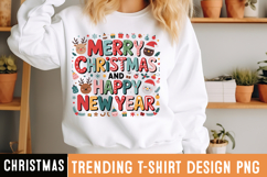 Merry Christmas And Happy New Year Sublimation Design png Product Image 1