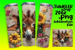Tumbler Wrap: Cute Animals in 3D Wall Hole Style Product Image 1