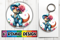 Cheerful Circle Coasters Design, Dino Product Image 1