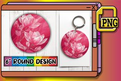 Floral Frenzy Sublimation Circles - Keychain &amp; Car Coaster Product Image 1