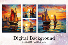 Sailboat Background Beach Landscape Summer Vacation Wall Art Product Image 1