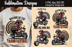 Funny Sarcastic quotes Retro biker turkey PNG Sublimation Product Image 1