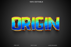 Colorful 3D Text Effect Design ORIGIN Product Image 1