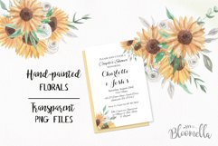 Watercolor Sunflower Clipart Bouquets Flowers Summer Golden Product Image 4
