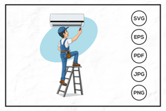 HVAC Service Cartoon Character Design Illustration Product Image 1
