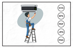 HVAC Service Cartoon Character Design Illustration Product Image 1
