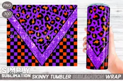 Halloween Colored Checkered 20 oz Skinny Tumbler Wrap| Png Product Image 1