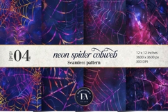 Neon Cobweb Digital Papers, Spooky texture Product Image 1