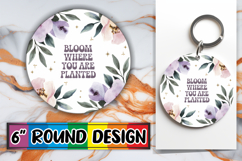 Cheerful Round Design Sublimation, Flower Quote Product Image 1