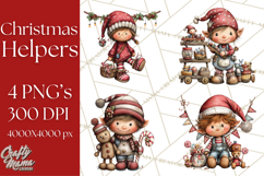 Christmas Elf Clipart Santa’s Workshop PNG Product Image 1