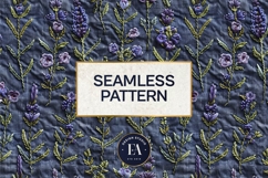 Embroidered Denim Digital Paper| Floral Denim Pattern Product Image 3