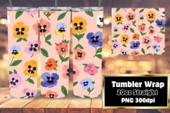 Boho Chic Watercolor Flower Bliss Tumbler Wrap Product Image 1