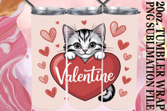 Vibrant spirit 20oz tumbler wrap, Valentines Cat Product Image 1