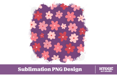 Retro Flowers Background Png Floral Paper Sublimation Bundle Product Image 4
