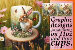 Whimsical Easter Rabbit Mug Design: Vibrant Charm Product Image 1