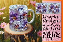 Fresh Dreamy Flower 3D Mug Wrap Sublimation 11oz 15oz Product Image 1