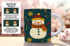 Unique 15oz Mug Wrap Png Design , Snowman Product Image 1