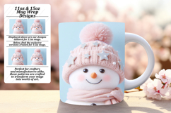 Stylish 11oz Mug Wrap Png Design , Snowman Product Image 1