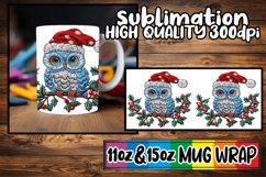 Christmas Owl Mug Wrap Festive 11oz 15oz Design Product Image 1