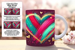 Unique 15oz Mug Wrap Png Artwork , Heart Product Image 1