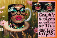 Melanin Muse: Elegant Portrait Pattern Mug Wrap,11oz/15oz Product Image 1