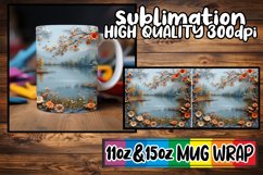 Blossom Retreat: 3D Flower Pattern Mug Wrap Product Image 1