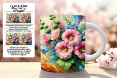 Classic 11oz Mug Wrap Png Design , Flowers Product Image 1