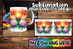Happy hearts 11oz 15oz sublimation wrap, Butterfly Product Image 1