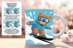 Bright 15oz Mug Wrap Png Design , Cute Bear Product Image 1