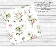 Seamless patterns with watercolor flowers, floral background Product Image 4