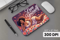 Afro Girl / Woman braided hair Mouse Pad, Black Queen PNG Product Image 1