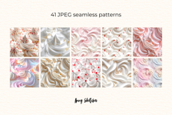 Cream and Cherry Digital Paper Kit Rococo Patterns Product Image 5