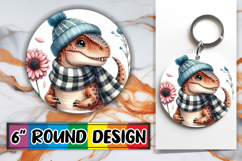 Radiant Sublimation Circle Ornaments, Dino Product Image 1