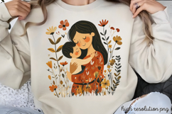 Mothers Day Folk Art Sublimation PNG Product Image 1