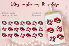 Valentines day pattern Libbey Can Glass Wrap 16oz design png Product Image 2