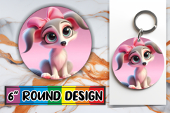 Joyful Round Keychain Magic, 3D Dog Product Image 1