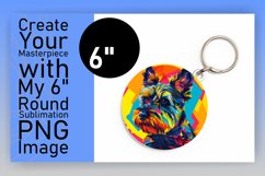 Fun and Colorful Dog Round Design Keychain Sublimation Product Image 1