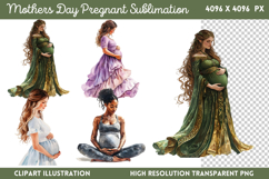 Mothers Day Pregnant Sublimation PNG Product Image 1