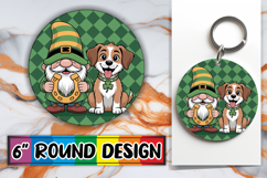 Radiant Circle Sublimation Keychain, St Patricks Product Image 1