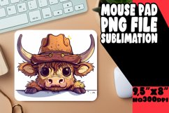 Whimsical Peekaboo Cow Mouse Pad Sublimation Product Image 1