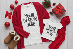 Christmas Family Matching Group T-Shirt Mockups | Holiday Fl Product Image 1